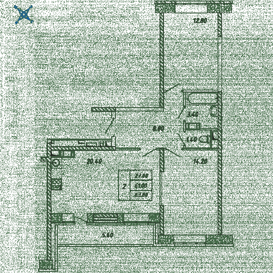 Двухкомнатная квартира 63.8 м²
